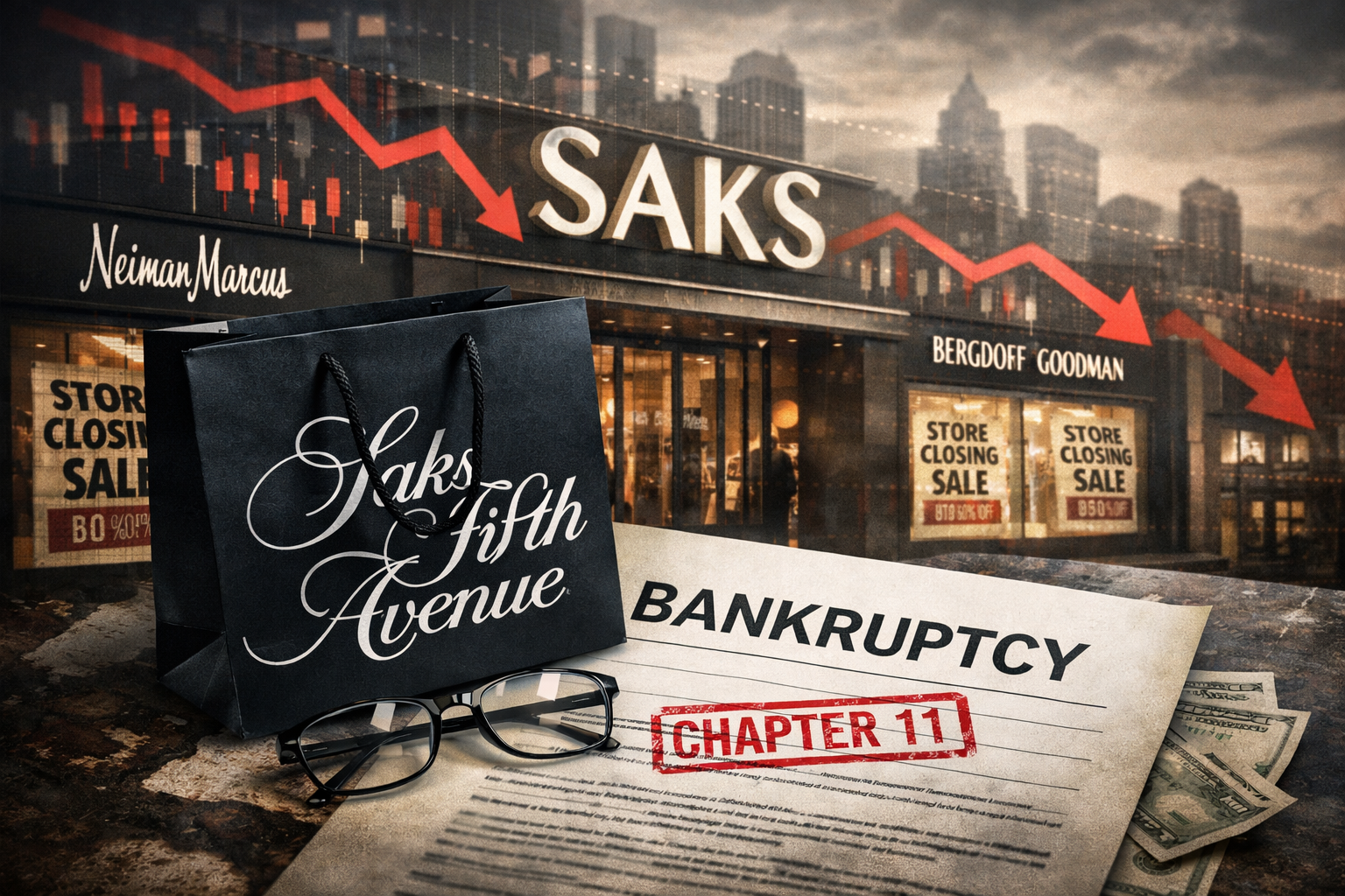 Saks Global entra em processo de falência e expõe fragilidade do varejo de luxo