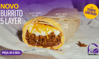 Taco Bell lança Burrito 5 Layer no Brasil, campeão de venda global